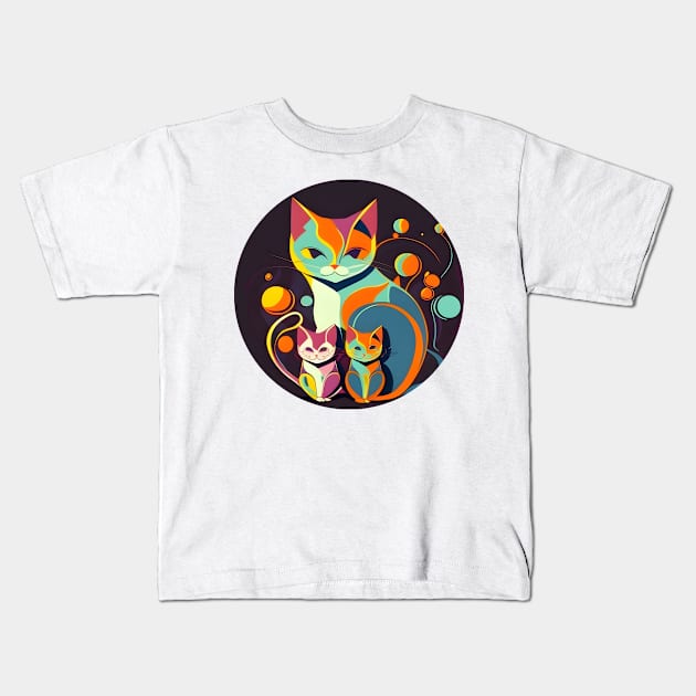 Vintage Best Cat Mom Ever - Cat Mother Kids T-Shirt by Jason Smith